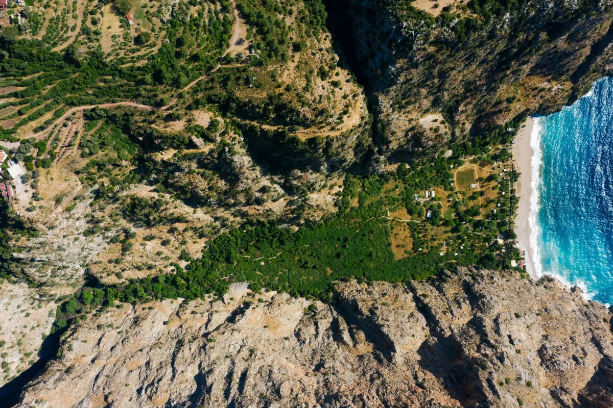 Butterfly Valley sur la cote lycienne vue aerienne