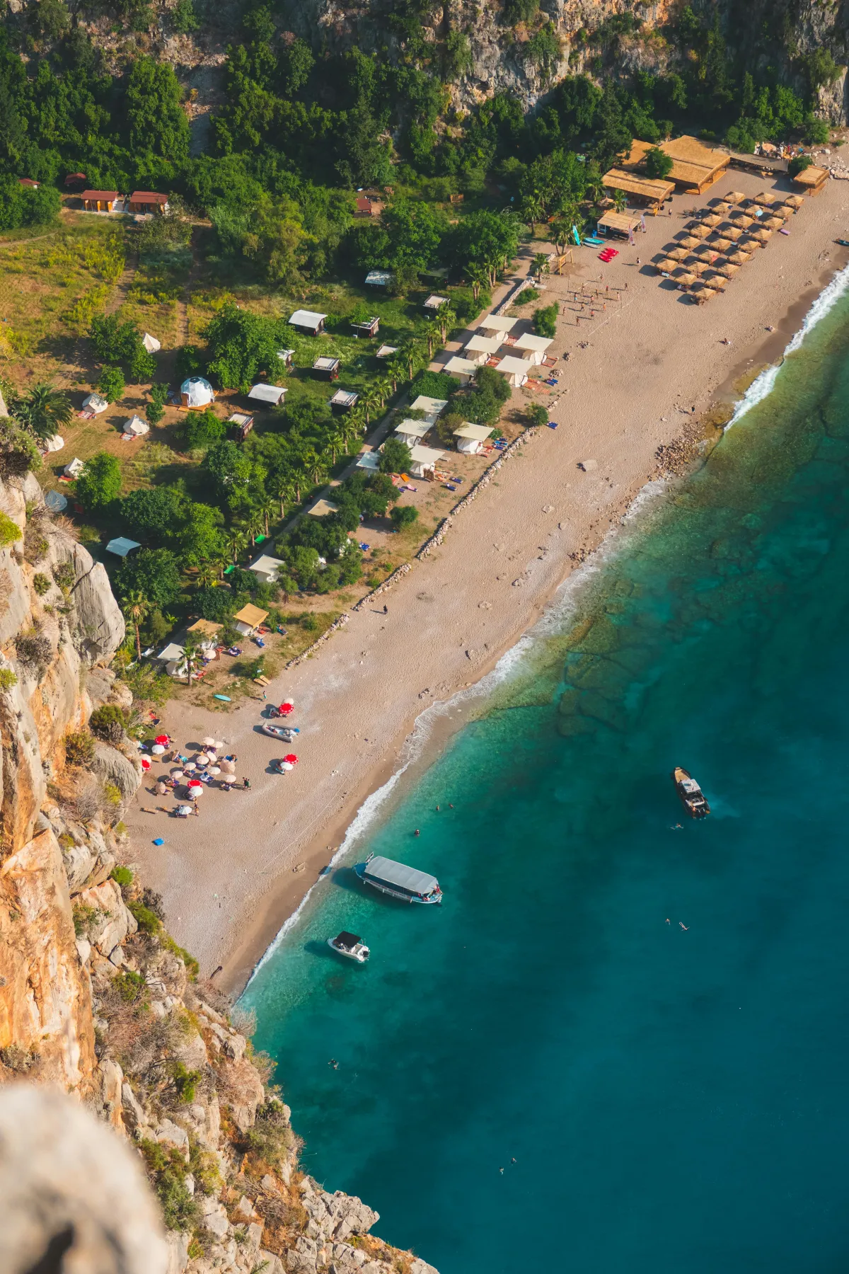 Vue aérienne du lagon turquoise d'Ölüdeniz à Muğla Turquie