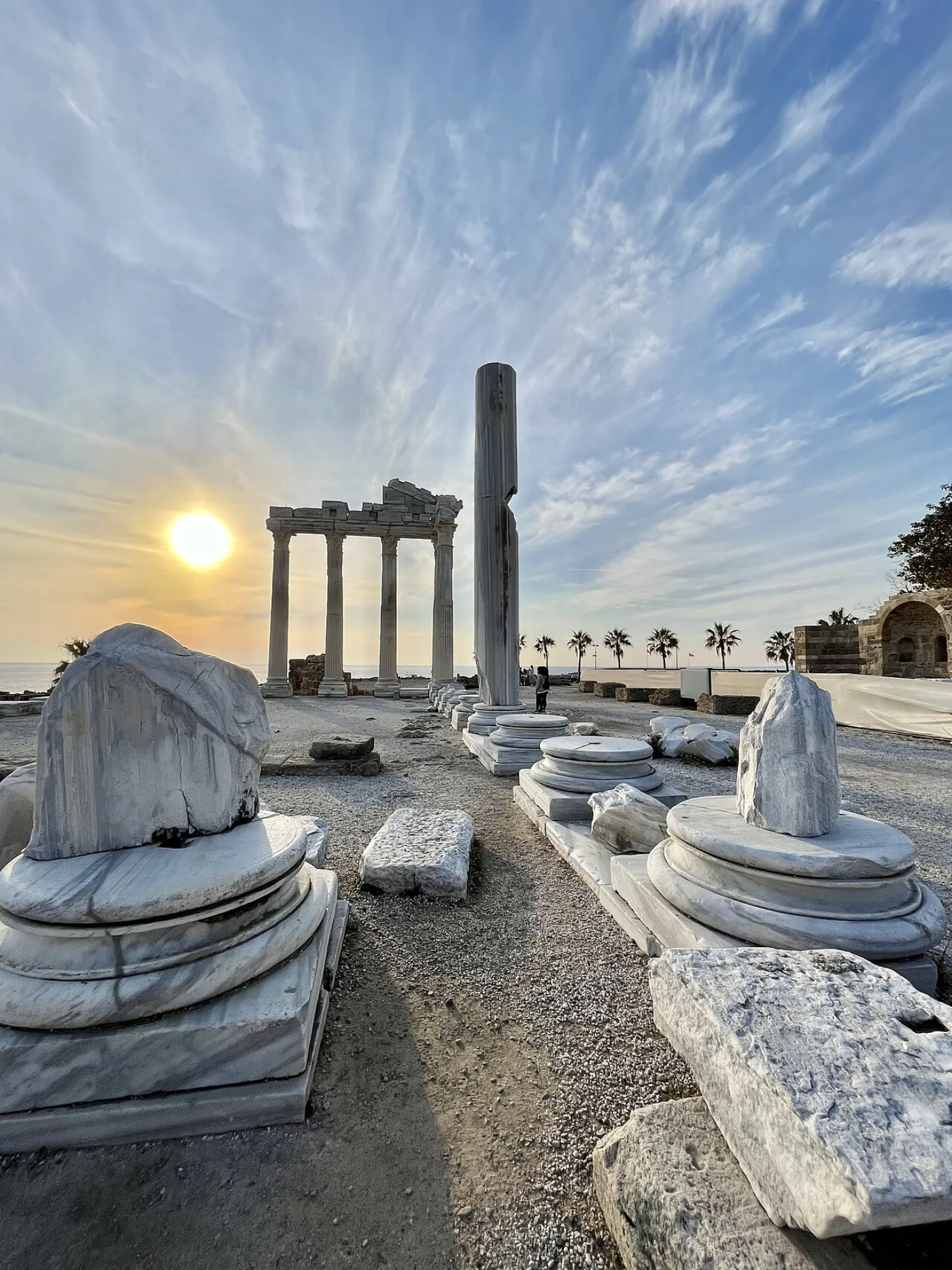 Temple d'Apollon de Side au coucher du soleil