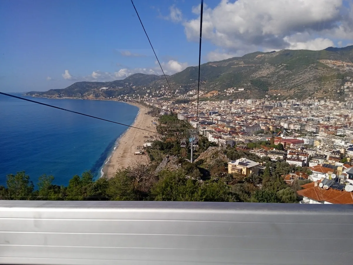 Plage de Cléopâtre à Alanya vue depuis le téléphérique
