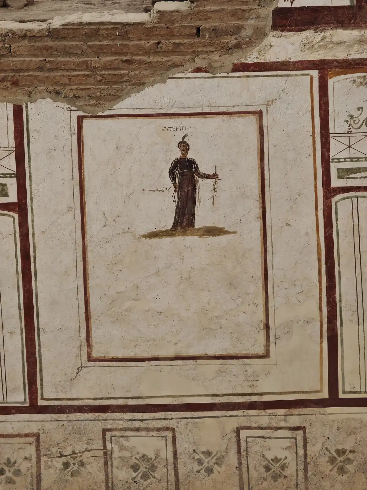 Fresque d'une muse dans les maisons en terrasse d'Ephese
