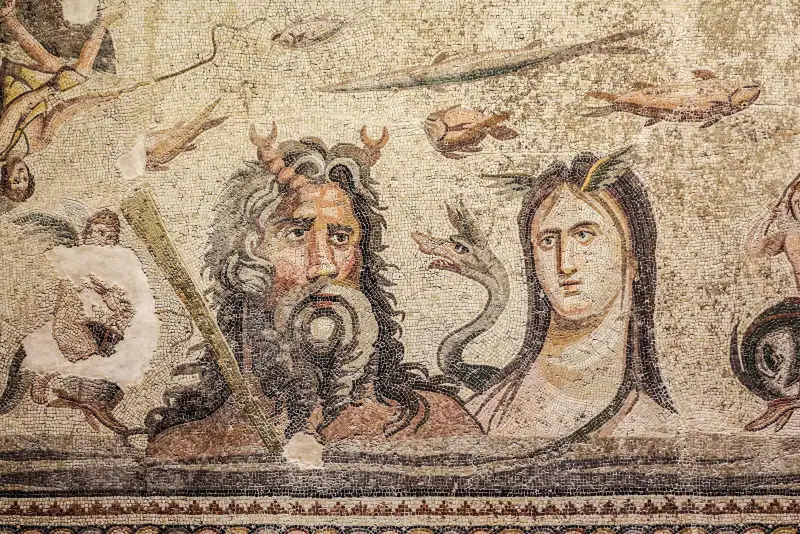 Mosaique d'Ocean et Tethys au musee Zeugma de Gaziantep